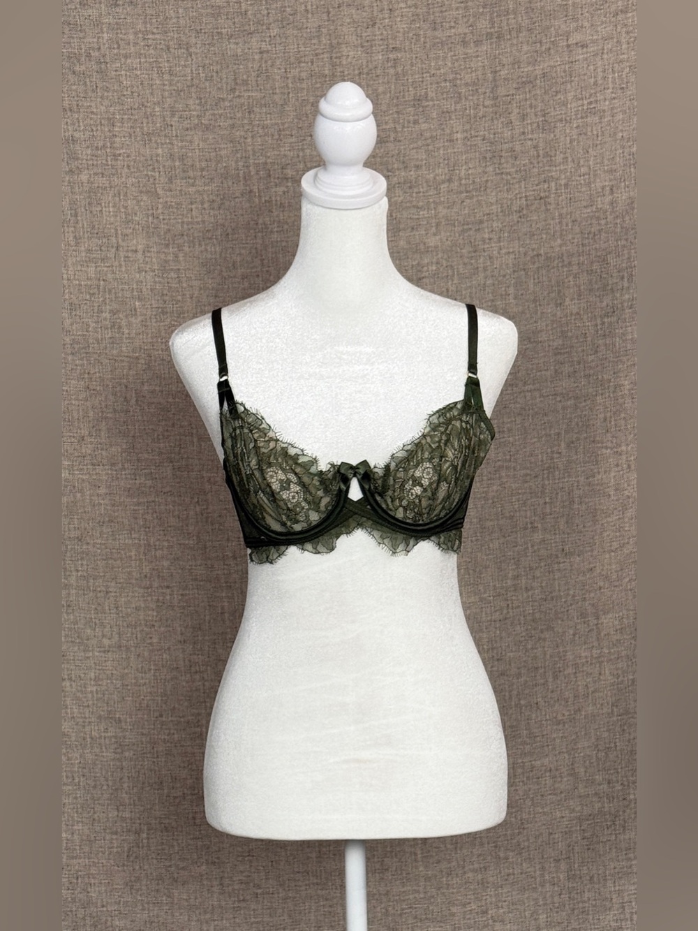 Victoria's Secret Olive Green Lace Very Sexy Unlined Demi Bra